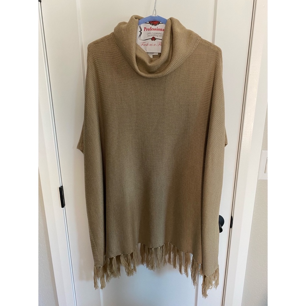 White House Black Market Tan Poncho Style Sweater